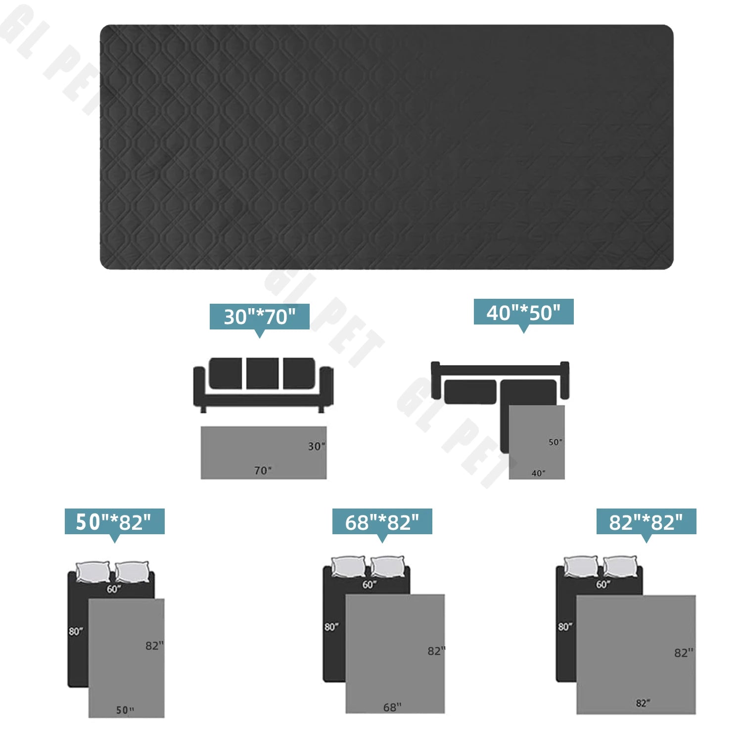 Waterproof Non-Slip Dog Bed Cover and Pet Blanket Sofa Pet Bed Mat Car Incontinence Mattressprotectors Furniture Couch Cover