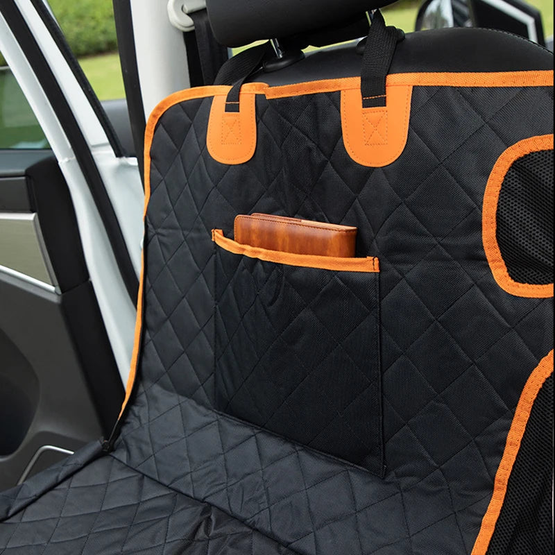 With Visual Mesh Window and Side Zipper Car Seat & Door Protec Dog Car Seat Cover Waterproof Pet Cat Carriers Travel Mat Hammock