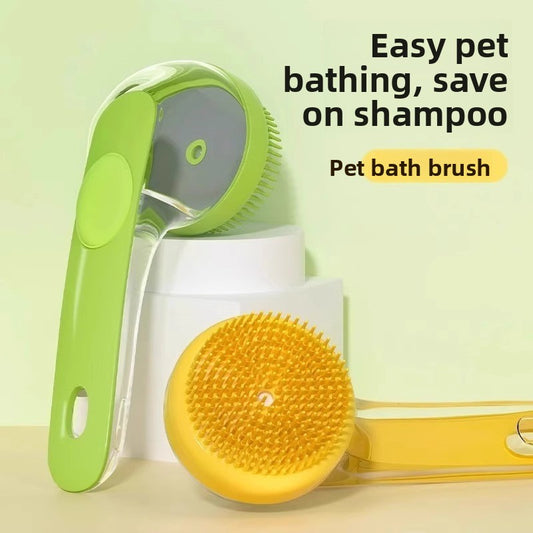 Fetchly™ Pet Bath & Massage Brush – Gentle Silicone Groomer for Dogs & Cats