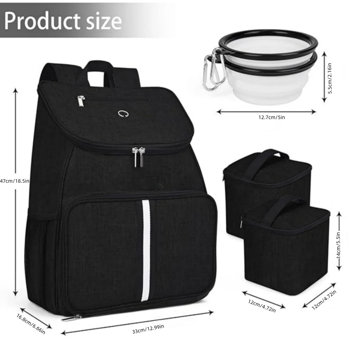 1 Pc Pet Travel Bag Dog Cat Supplies Backpack, Water-Resistent Diapers Food Travel Tote Backpacks Weekend Bags Accessories Set O